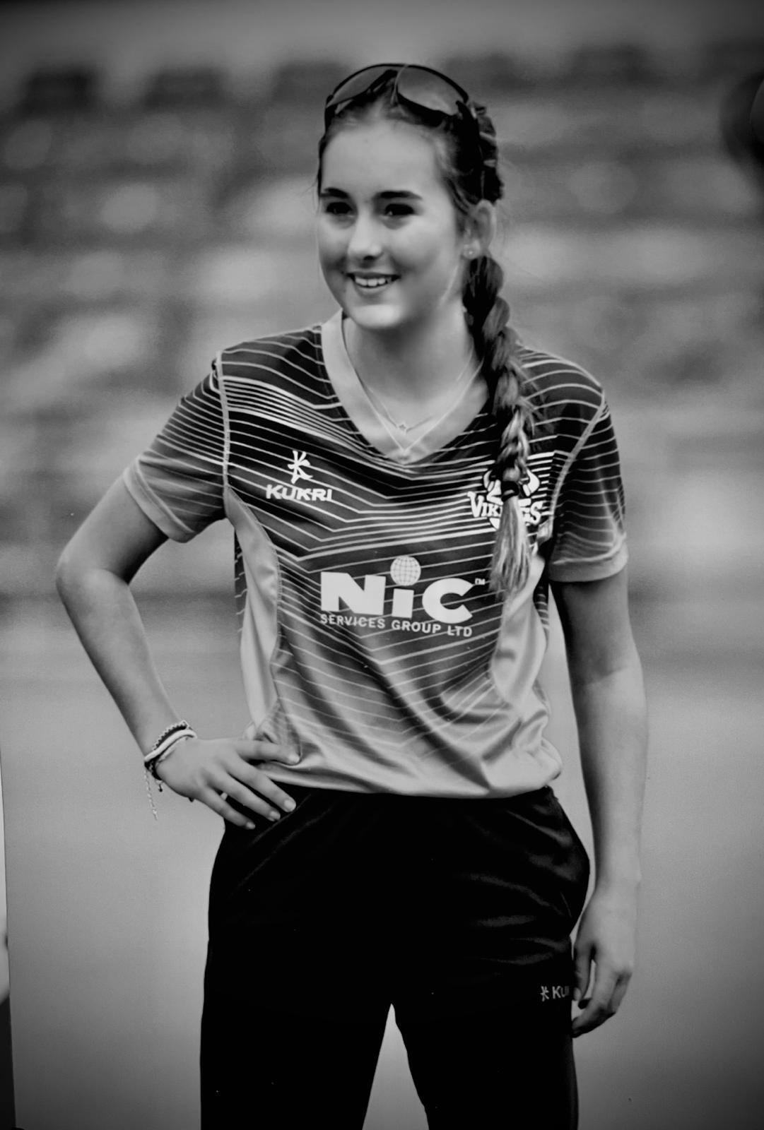 Matilda White, a rising star ambassador for Maiden Cricket clothing.