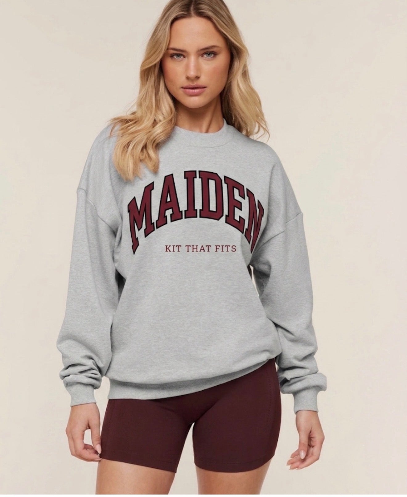 Collegiate Graphic Crew Neck Pullover - Grey