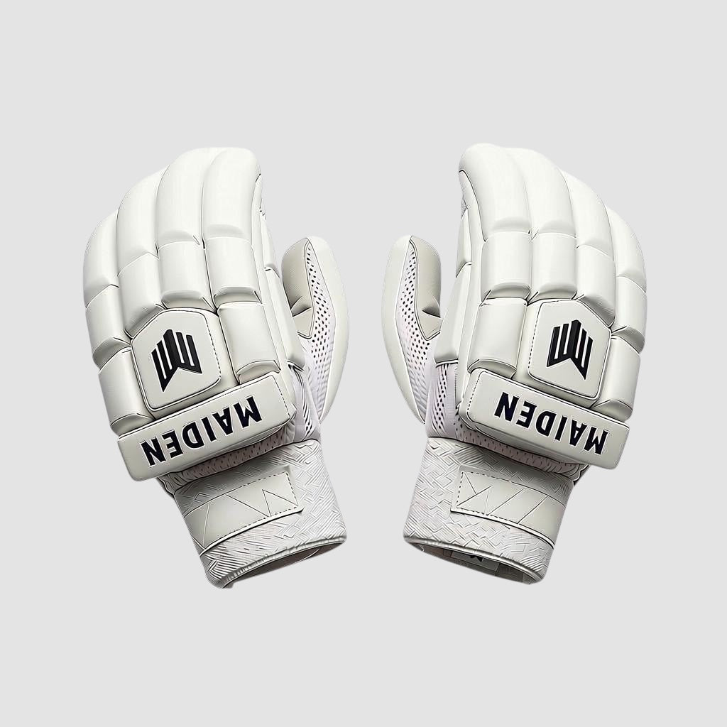 Maiden Cricket Mia Rogers limited edition white batting gloves for women with pre-curved fingers and airflow zones