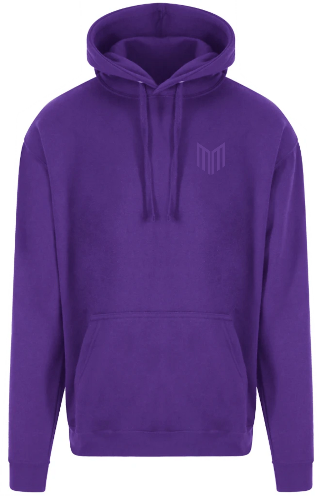 Maiden Cricket purple relaxed fit hoodie with a lined hood, kangaroo pocket, and ribbed cuffs in brushed-back fleece.