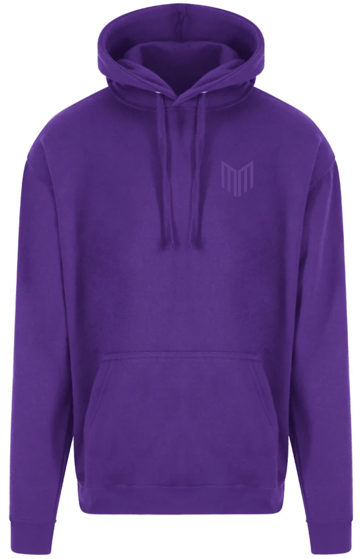 Maiden Cricket purple relaxed fit hoodie with a lined hood, kangaroo pocket, and ribbed cuffs in brushed-back fleece.
